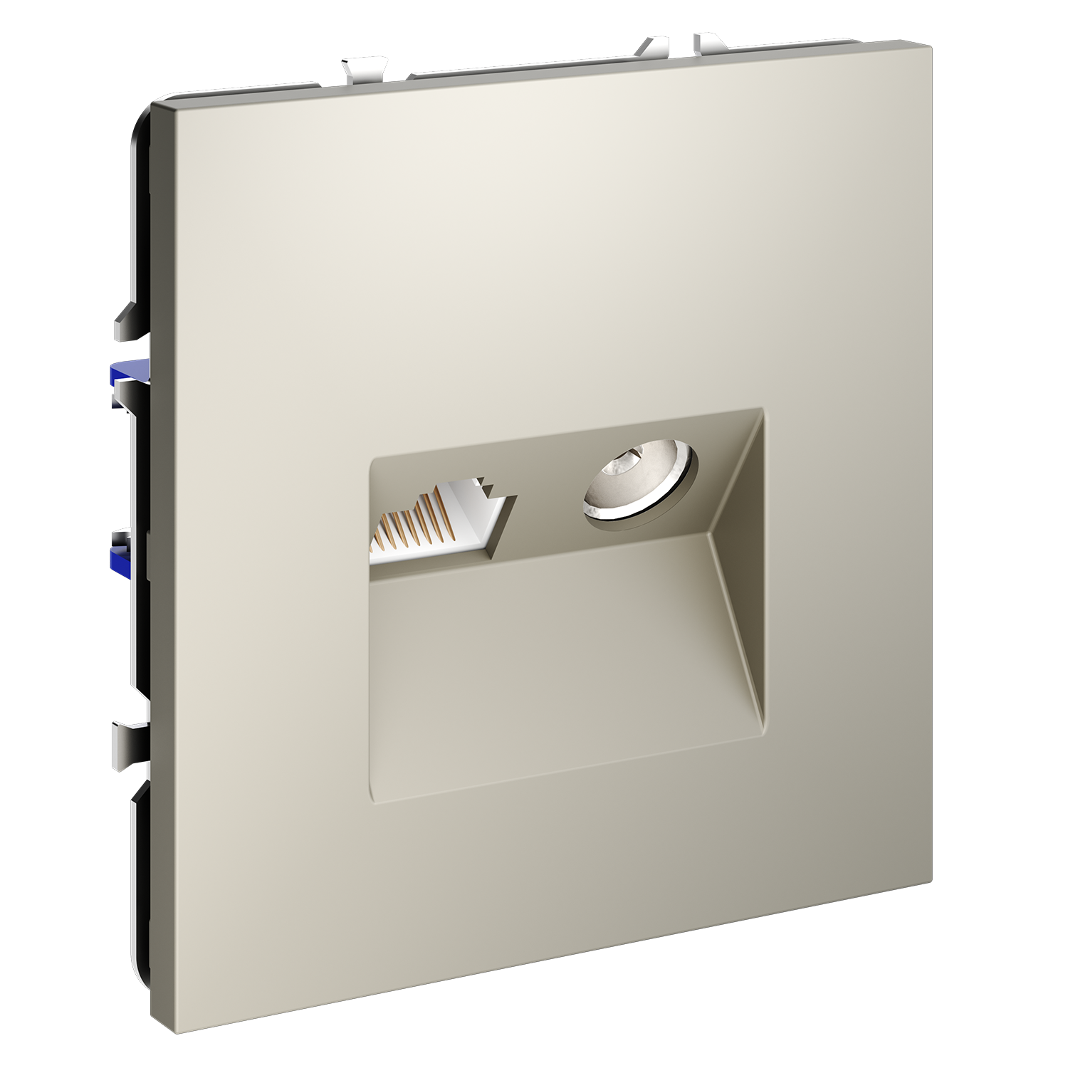 картинка Розетка телевизионная встраиваемая VOLTUM S70 TV+RJ45 кат. 6, (кашемир) от магазина pro-decor.kz