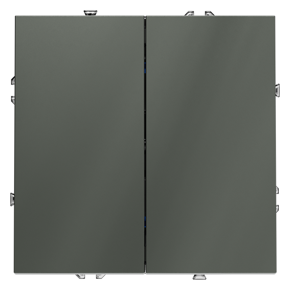 картинка Выключатель встраиваемый VOLTUM S70 двухклавишный 10А, (титан) VLS020106 от магазина pro-decor.kz