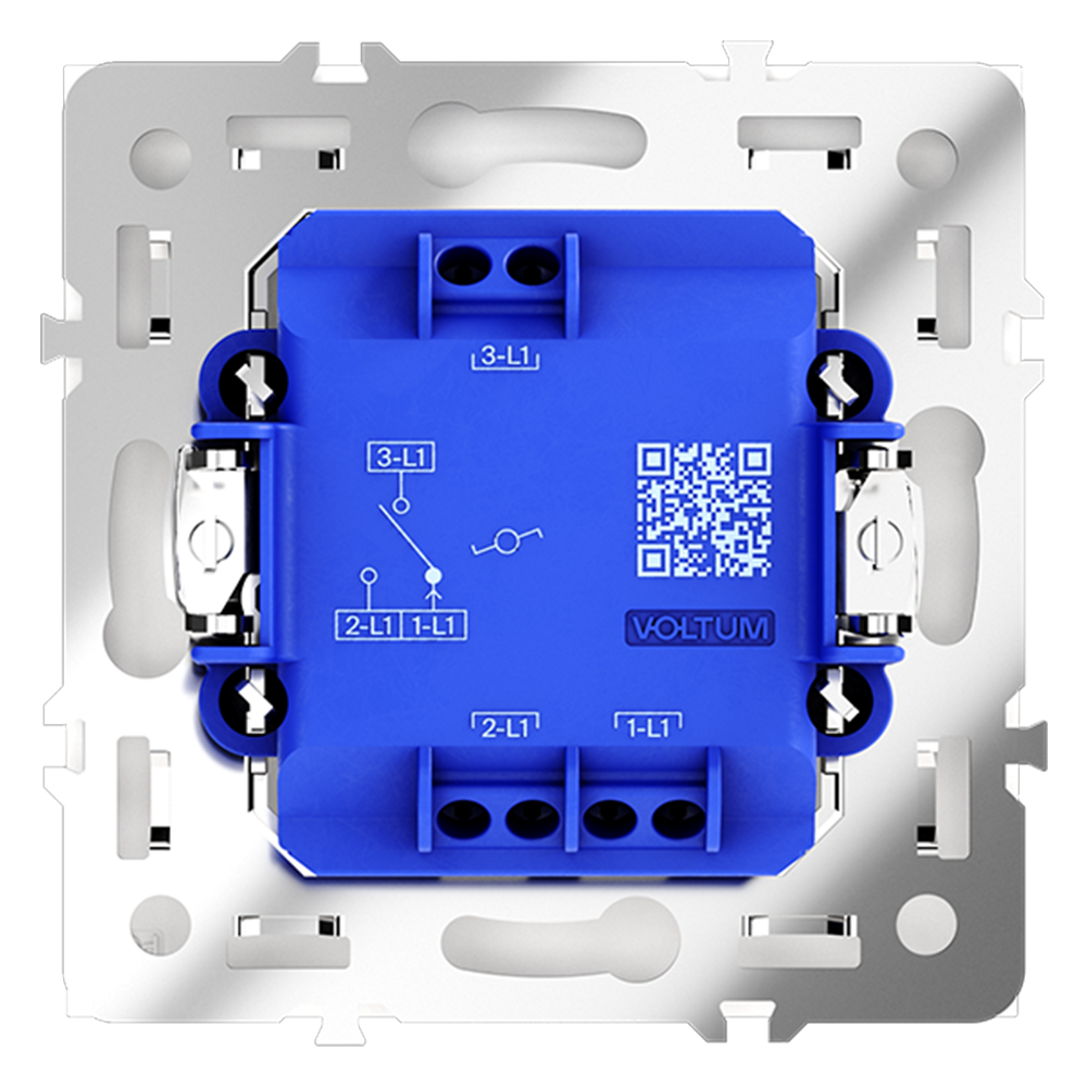 картинка Проходной переключатель встраиваемый VOLTUM S70 одноклавишный 10А, (кашемир) VLS010303 от магазина pro-decor.kz