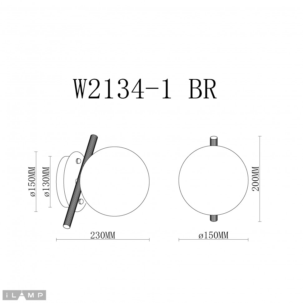 картинка Светильник настенный iLamp Golden W2134-1 BR от магазина pro-decor.kz