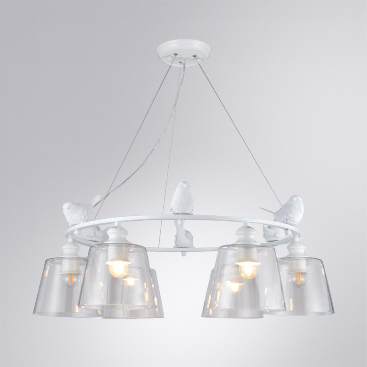 картинка Подвесная люстра Arte Lamp Passero A4289LM-6WH магазин pro-decor.kz являющийся официальным дистрибьютором в Казахстане картинка Подвесная люстра Arte Lamp Passero A4289LM-6WH от магазина pro-decor.kz