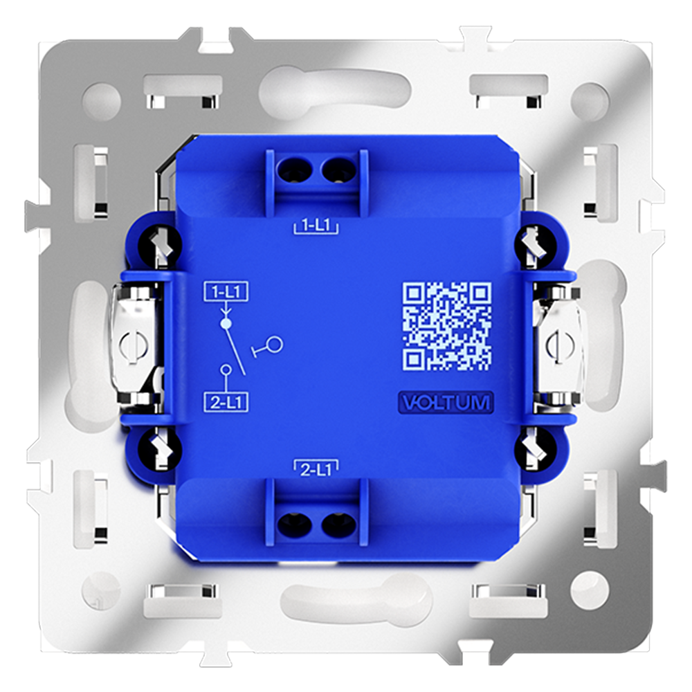 картинка Выключатель встраиваемый VOLTUM S70 одноклавишный 10А, (белый матовый) VLS010102 от магазина pro-decor.kz