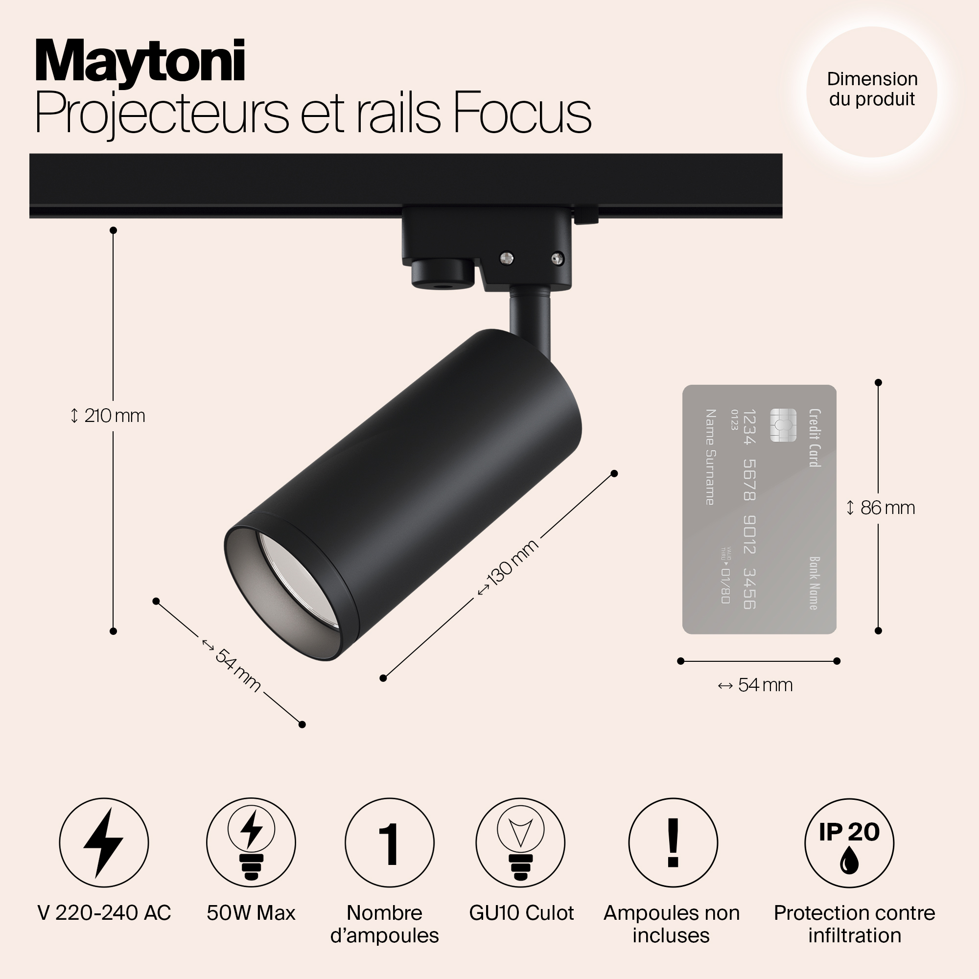 картинка Трековый светильник Maytoni Track TR004-1-GU10-B от магазина pro-decor.kz