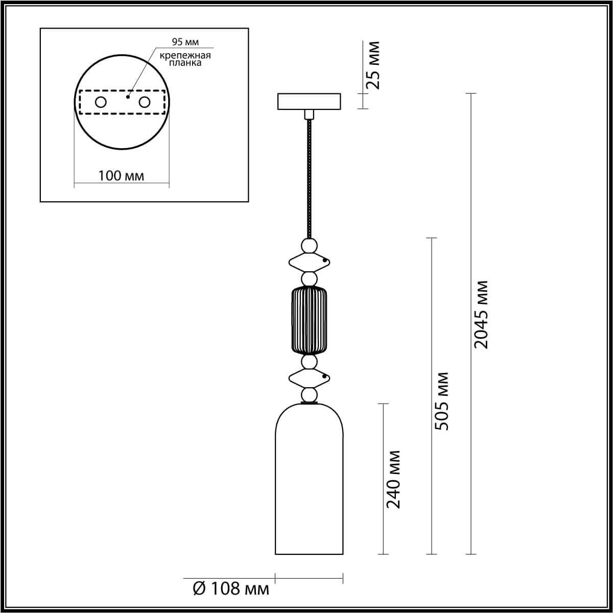 картинка Подвесной светильник Odeon Light Classic Candy 4861/1A от магазина pro-decor.kz
