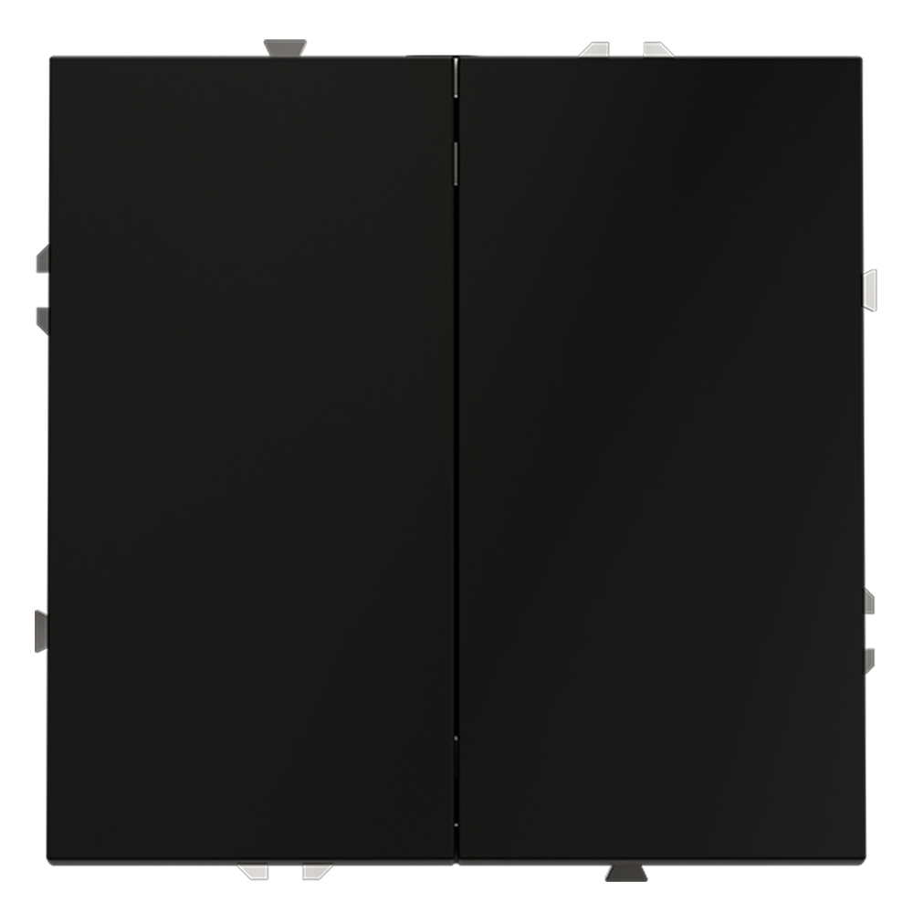 картинка Выключатель встраиваемый VOLTUM S70 двухклавишный 10А, (черный матовый) VLS020108 от магазина pro-decor.kz