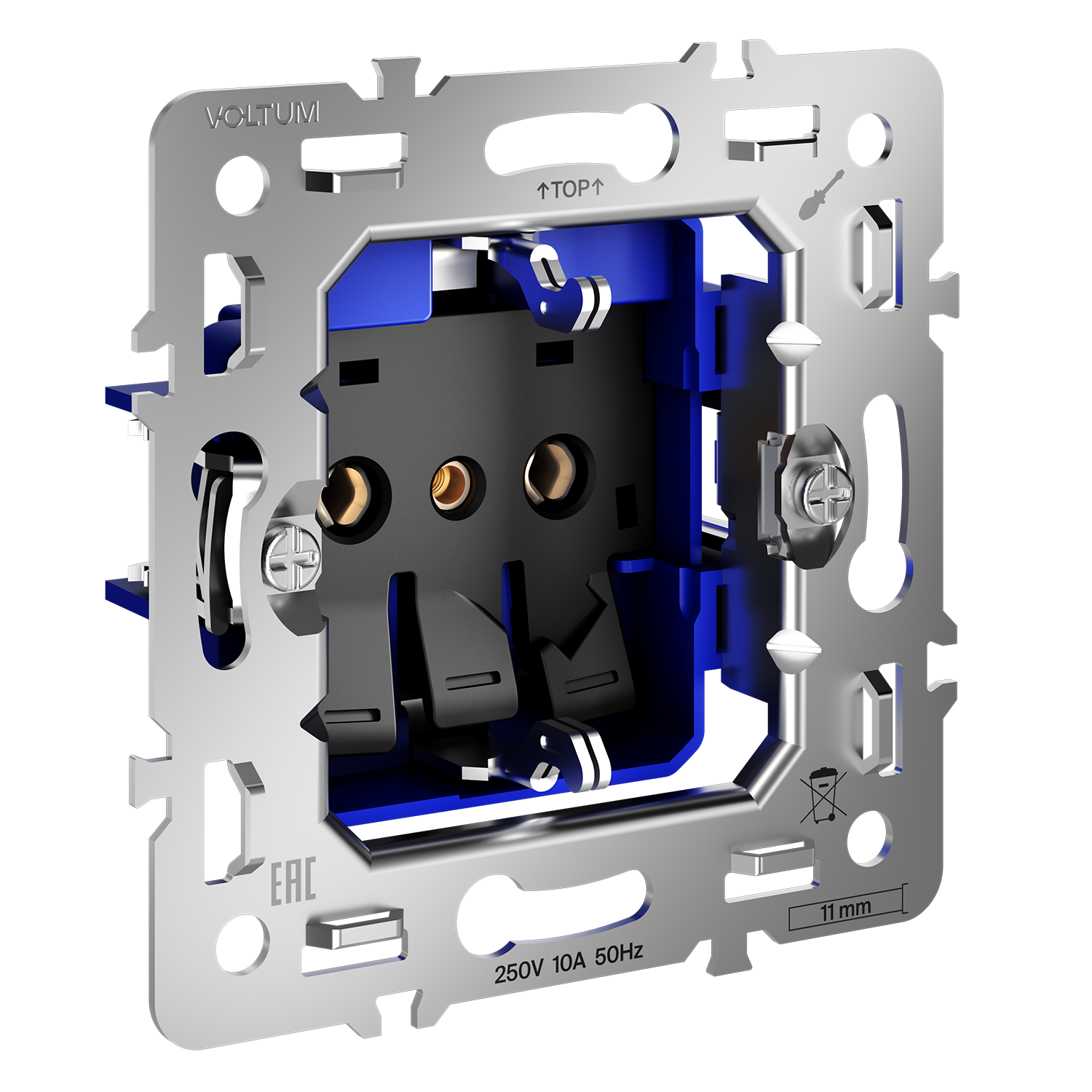 картинка Механизм розетки с заземлением 16А, S70 от магазина pro-decor.kz