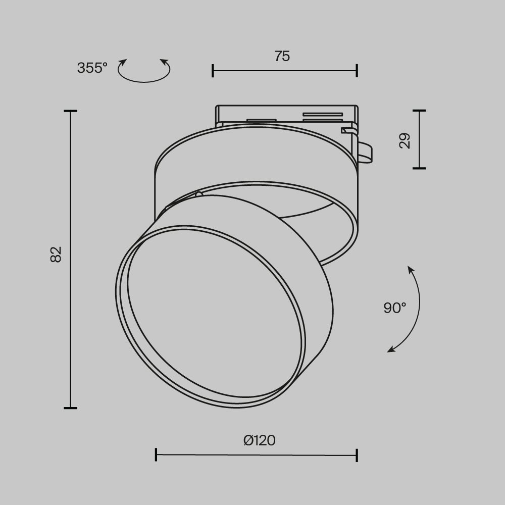 картинка Трековый светильник Technical TR007-1-18W3K-B-1 от магазина pro-decor.kz