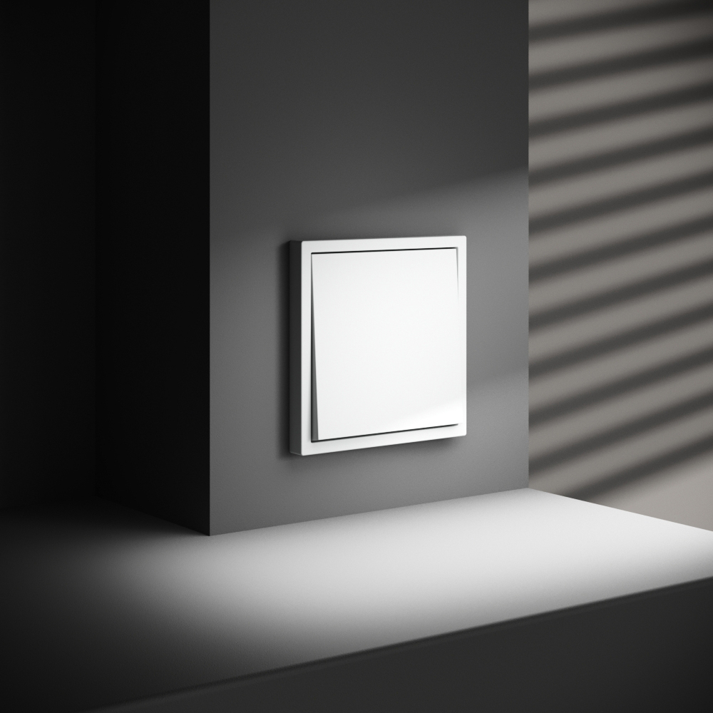 картинка Проходной переключатель встраиваемый VOLTUM S70 одноклавишный 10А, (белый матовый) VLS010302 от магазина pro-decor.kz