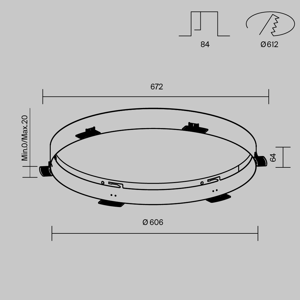 картинка Аксессуар для встраиваемого светильника Technical DLA032-TRS90-W от магазина pro-decor.kz