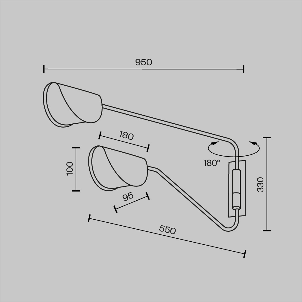 картинка Настенный светильник (бра) Maytoni MOD126WL-02B от магазина pro-decor.kz