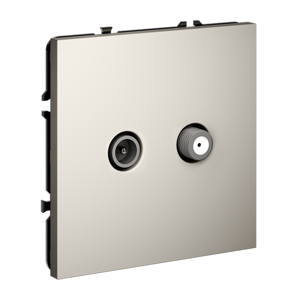 картинка Розетка телевизионная встраиваемая VOLTUM S70 оконечная TV+SAT, (кашемир) VLS060403 от магазина pro-decor.kz