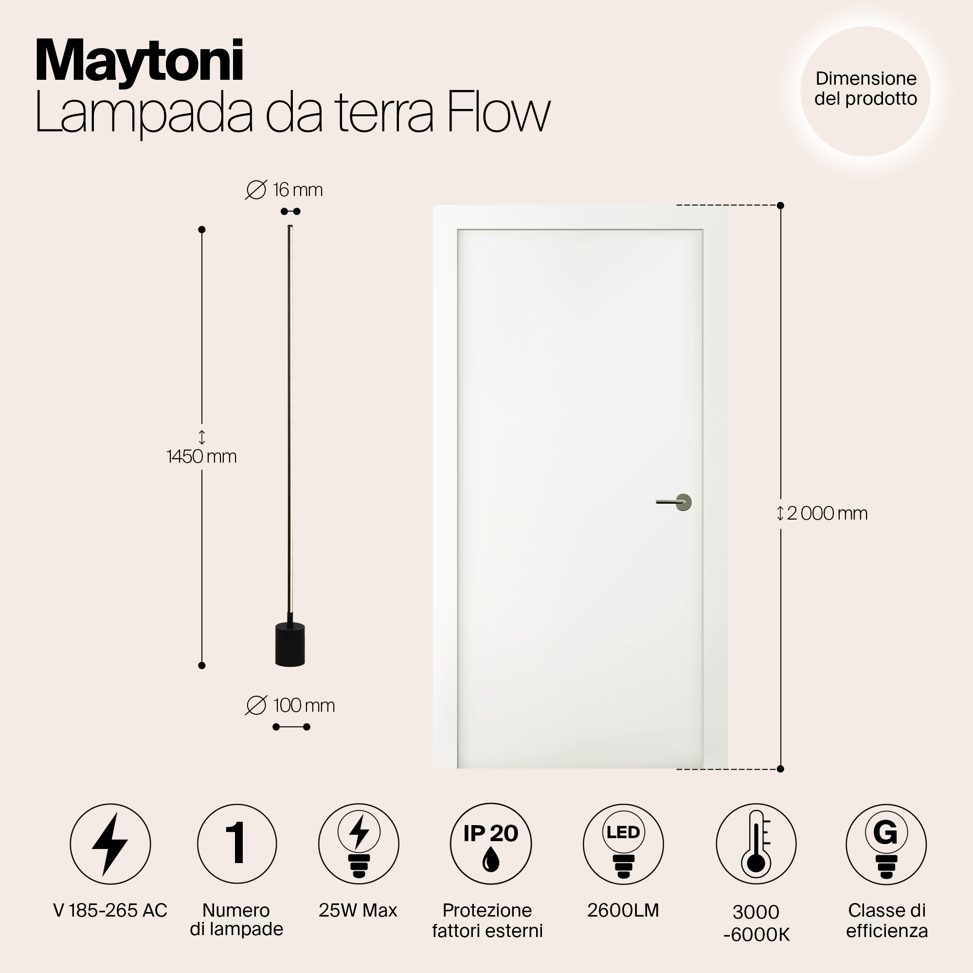 картинка Напольный светильник (торшер) Maytoni MOD147FL-L20BK1 от магазина pro-decor.kz