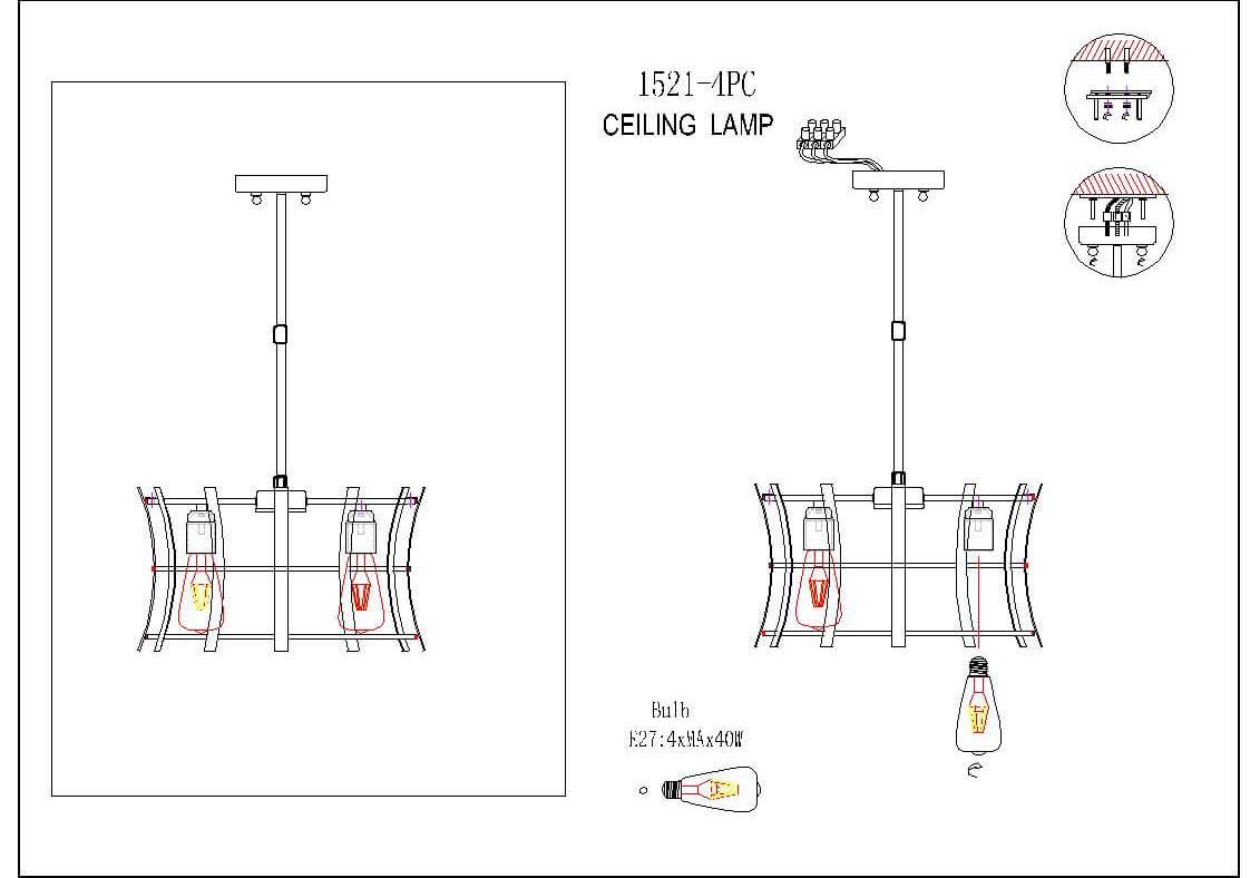 картинка Подвесная люстра Favourite Werk 1521-4PC от магазина pro-decor.kz