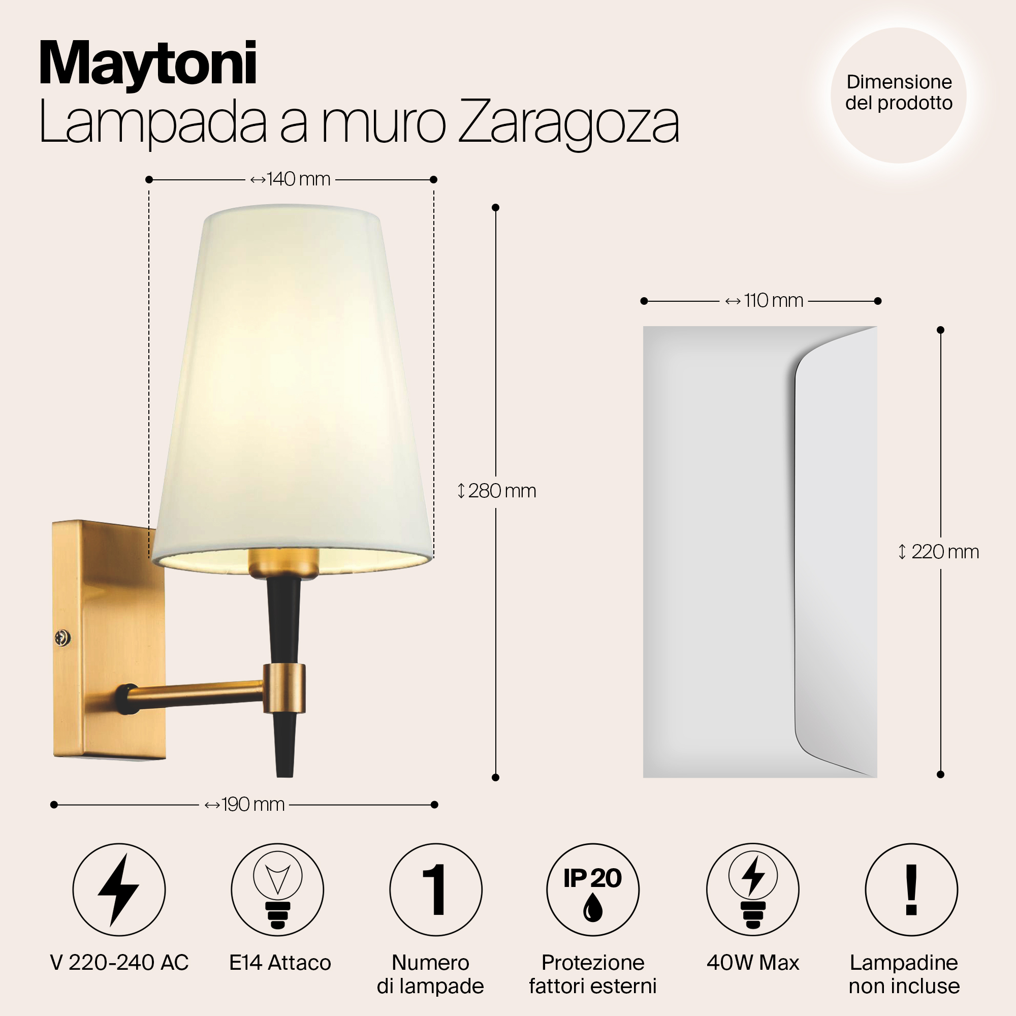 картинка Бра Maytoni Zaragoza H001WL-01BS от магазина pro-decor.kz