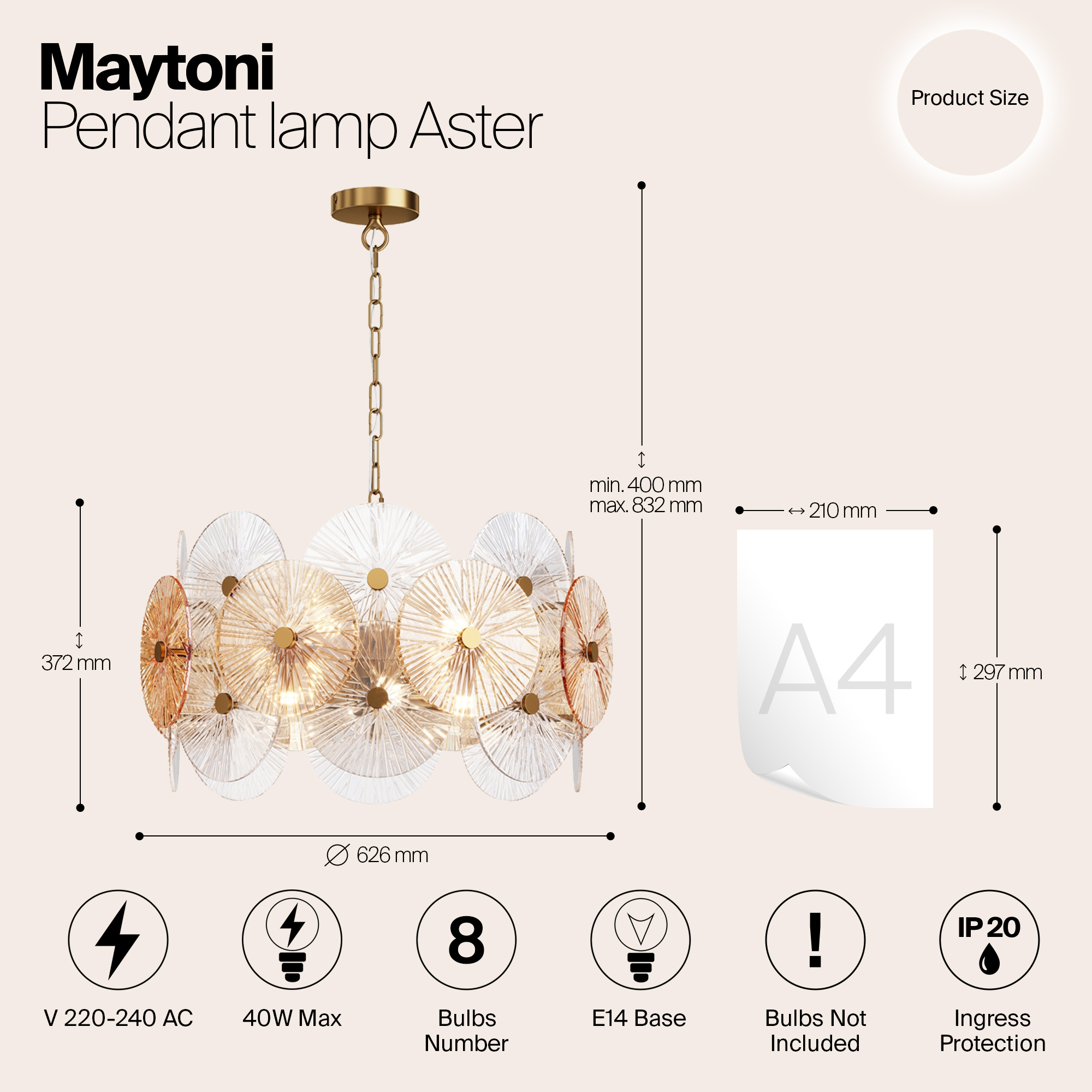 картинка Подвесной светильник Maytoni MOD007PL-08G магазин pro-decor.kz являющийся официальным дистрибьютором в Казахстане картинка Подвесной светильник Maytoni MOD007PL-08G от магазина pro-decor.kz