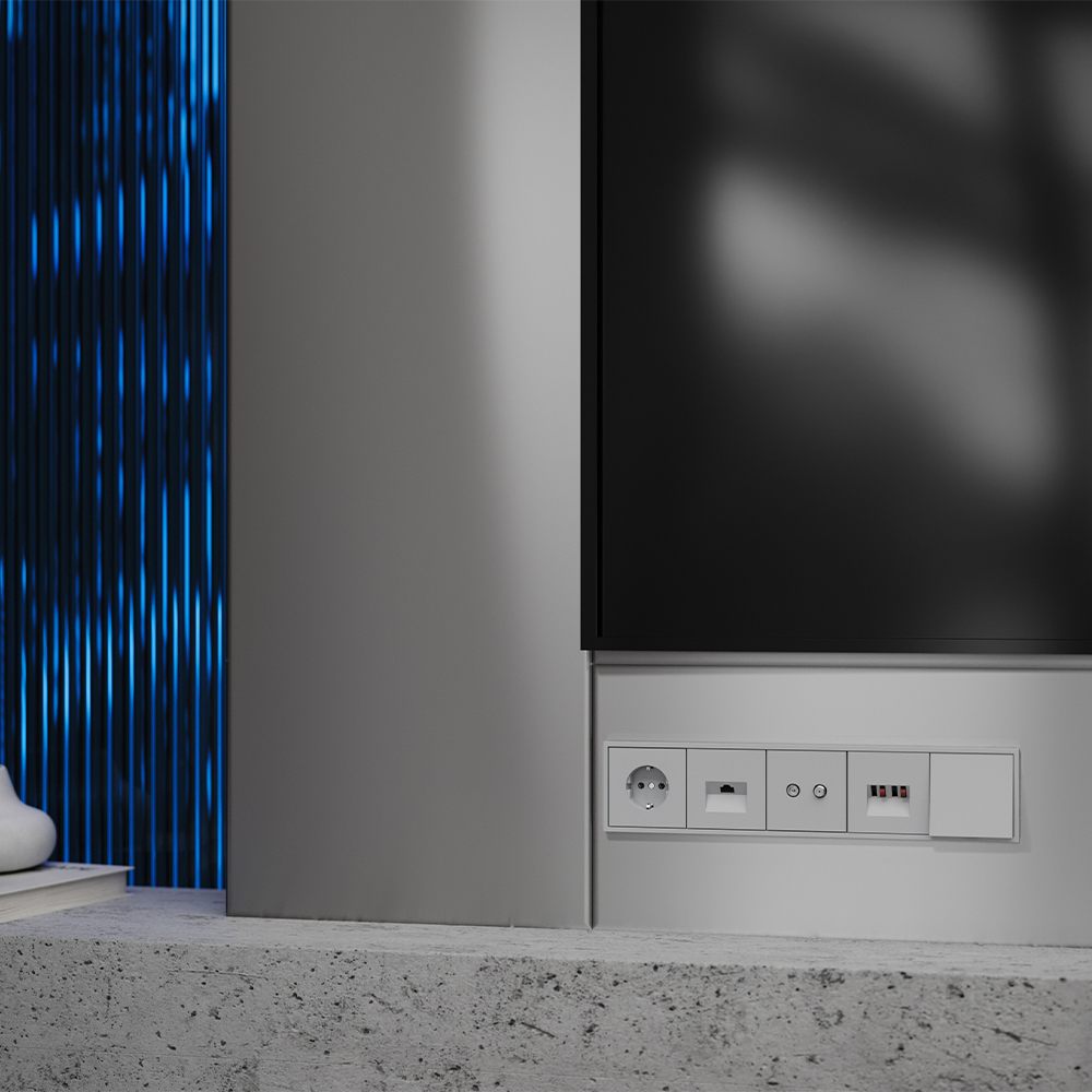 картинка Накладка для розетки с заземлением, S70 (серый) от магазина pro-decor.kz