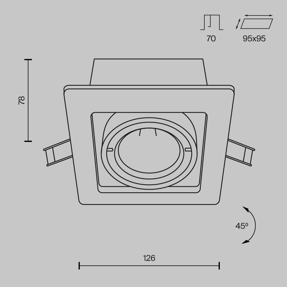 картинка Встраиваемый светильник Maytoni Metal DL008-2-01-B от магазина pro-decor.kz