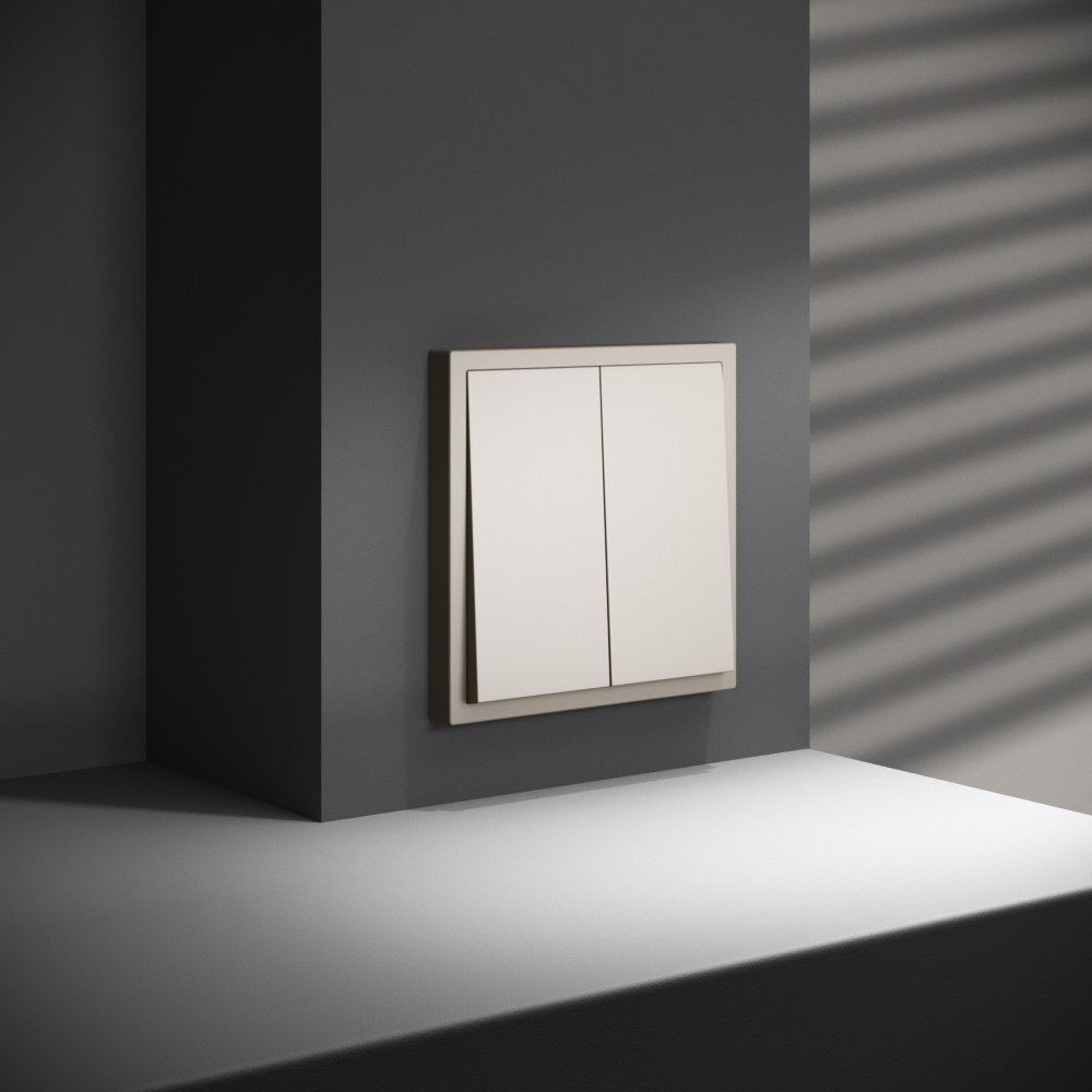 картинка Перекрестный переключатель встраиваемый VOLTUM S70 двухклавишный 10А, (кашемир) VLS020503 от магазина pro-decor.kz