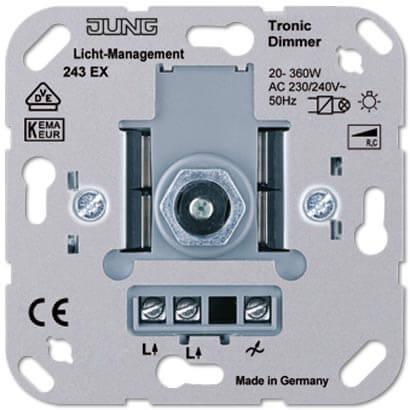картинка Диммер поворотно-нажимной Jung Tronic 243EX магазин pro-decor.kz являющийся официальным дистрибьютором в Казахстане картинка Диммер поворотно-нажимной Jung Tronic 243EX от магазина pro-decor.kz