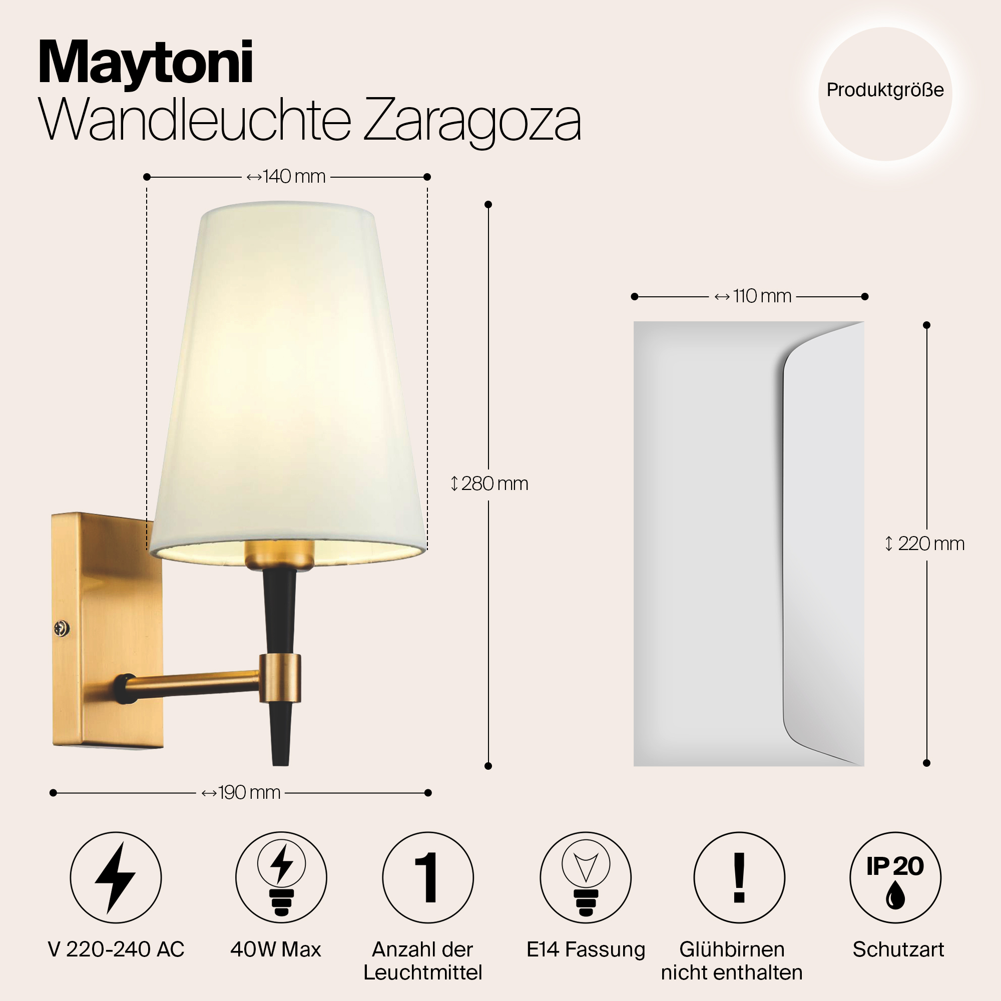 картинка Бра Maytoni Zaragoza H001WL-01BS от магазина pro-decor.kz