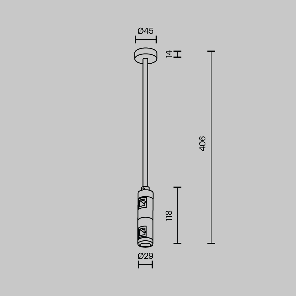 картинка Крепление потолочное Medium двойное 300мм Flarity черный TRA158C-D1-B от магазина pro-decor.kz