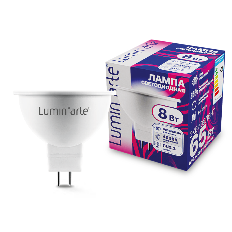 картинка Светодиодная лампа Wolta LSTD-MR16-8W4KGU5.3 от магазина pro-decor.kz