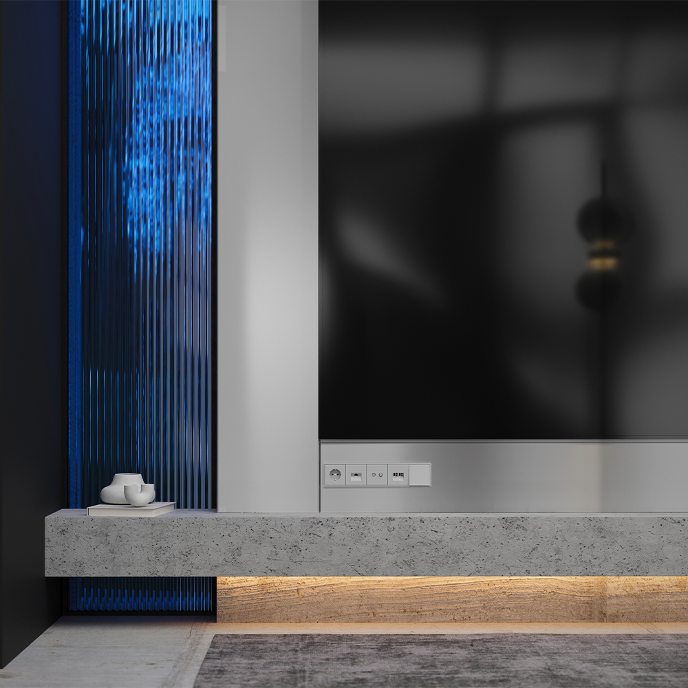 картинка Накладка для розетки с заземлением, S70 (серый) от магазина pro-decor.kz