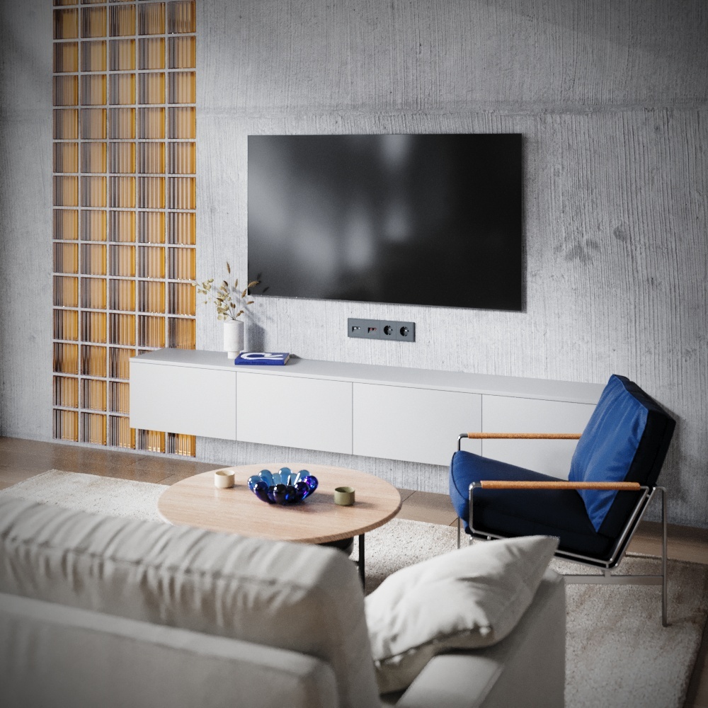 картинка Розетка телевизионная встраиваемая VOLTUM S70 TV+RJ45 кат. 6, (графит) от магазина pro-decor.kz