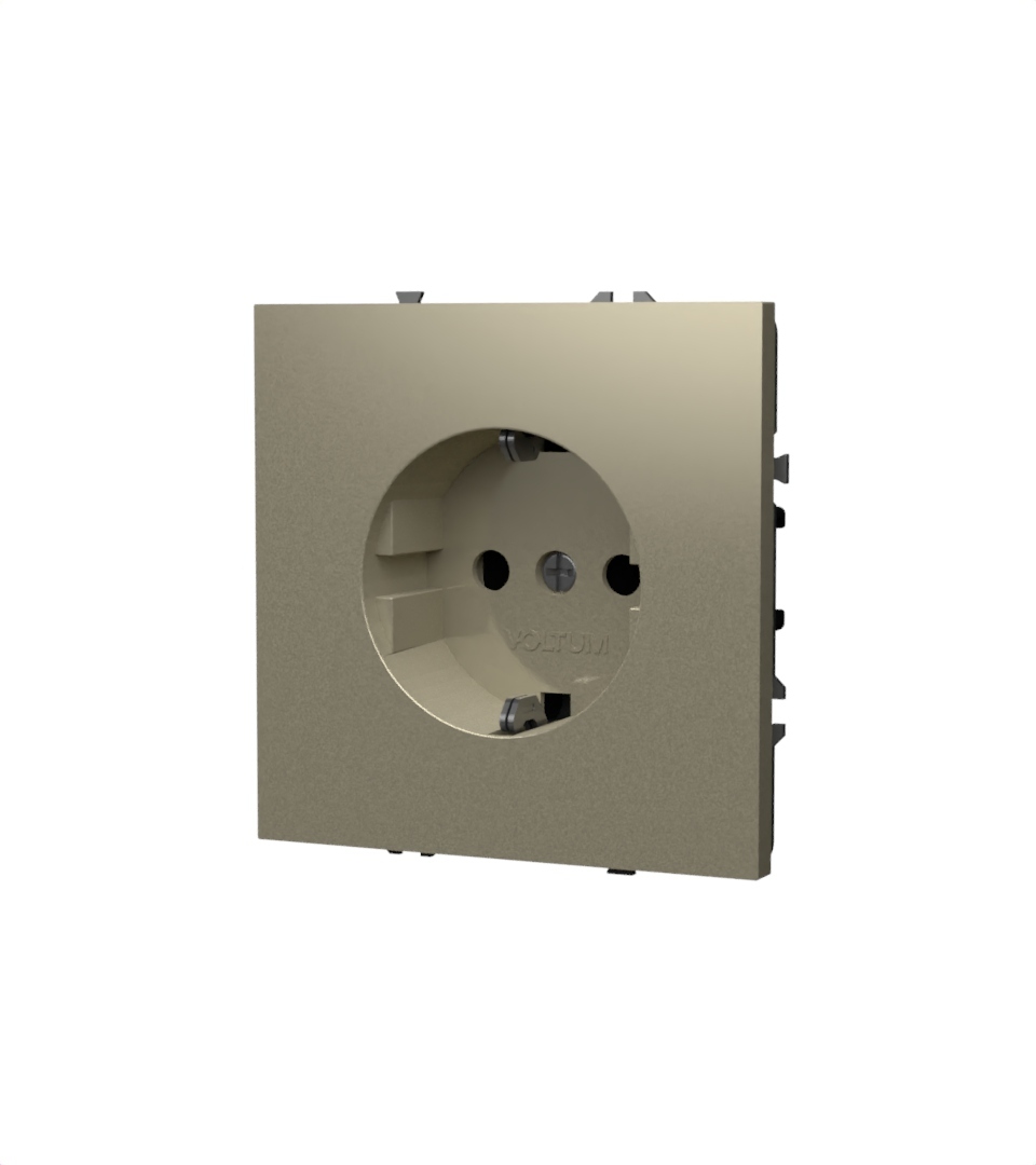 картинка Розетка встраиваемая VOLTUM S70 с заземлением 16А, (кашемир) VLS040103 от магазина pro-decor.kz