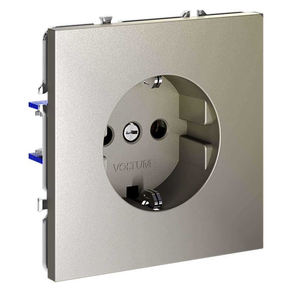 картинка Розетка встраиваемая VOLTUM S70 с заземлением 16А, (шелк) VLS040104 от магазина pro-decor.kz