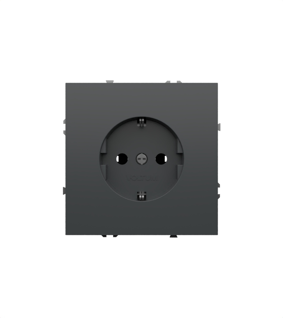картинка Розетка встраиваемая VOLTUM S70 с заземлением 16А, (титан) VLS040106 от магазина pro-decor.kz