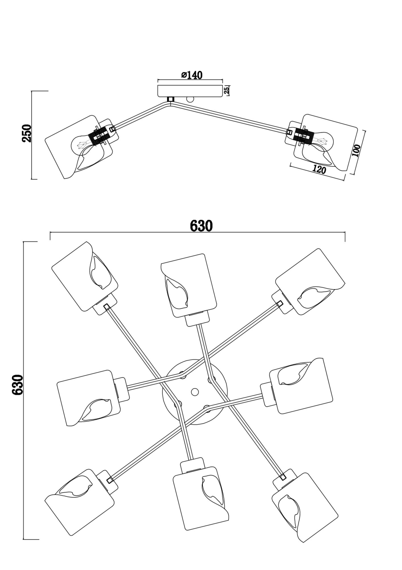 картинка Потолочная люстра Freya Isabella FR5095CL-08G от магазина pro-decor.kz