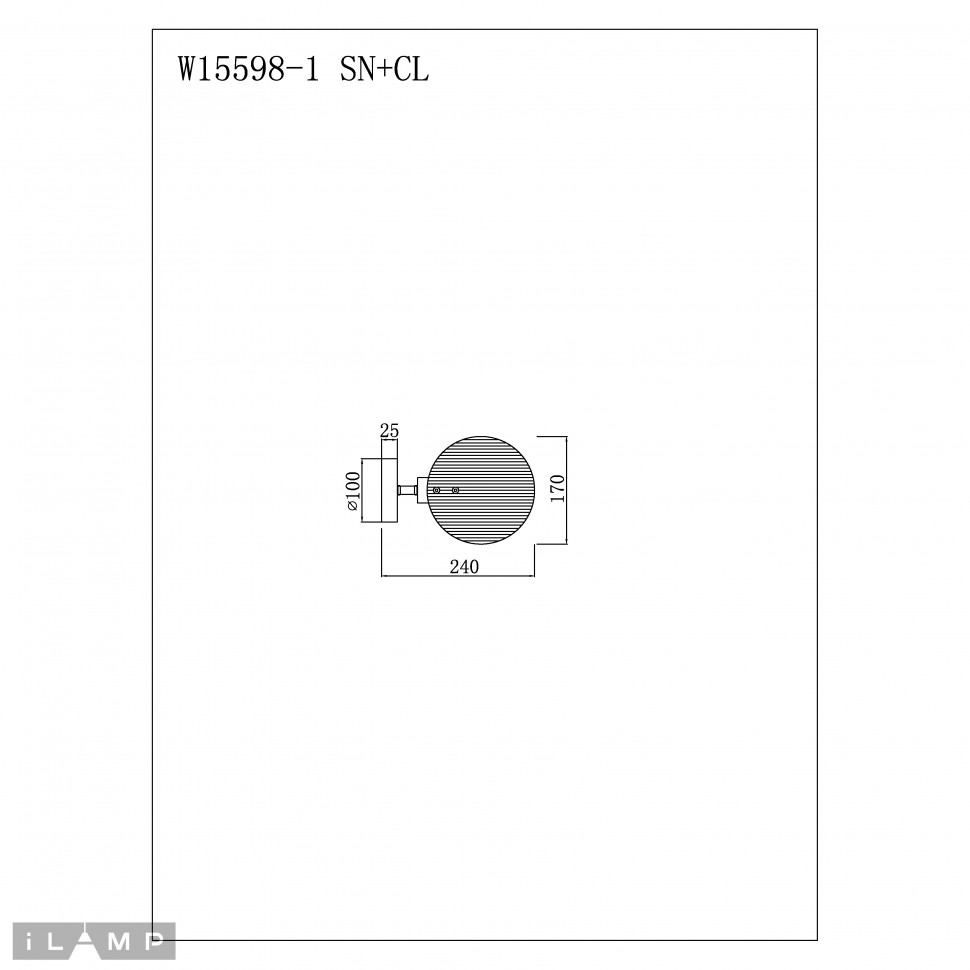 картинка Светильник настенный iLamp Panorama W15598-1 SN+CL от магазина pro-decor.kz