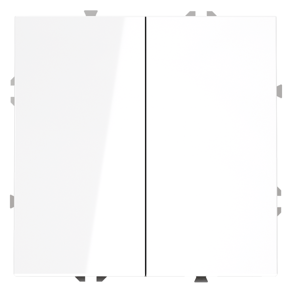 картинка Выключатель встраиваемый VOLTUM S70 двухклавишный 10А, (белый глянцевый) VLS020101 от магазина pro-decor.kz