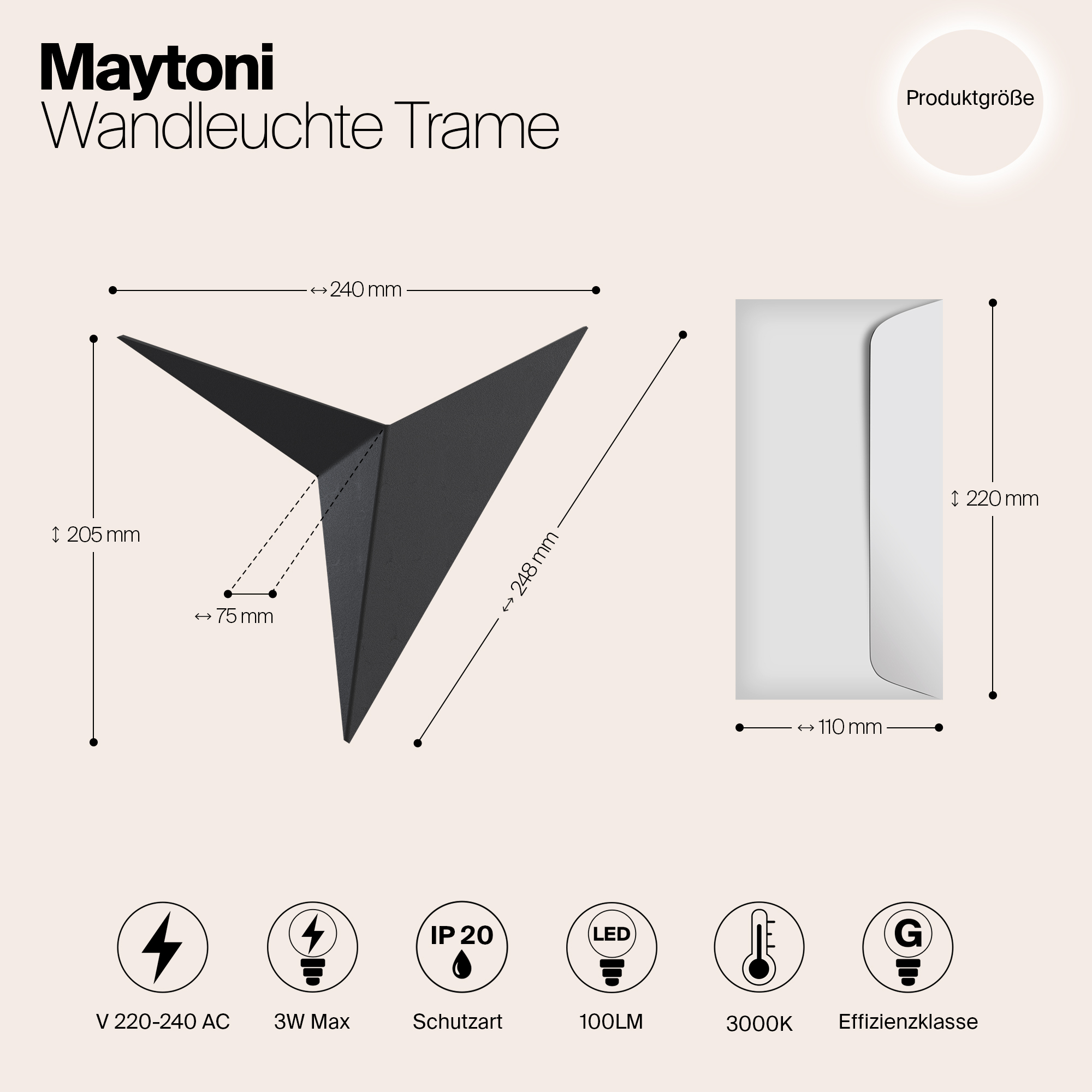 картинка Настенный светодиодный светильник Maytoni Trame C808WL-L3B от магазина pro-decor.kz