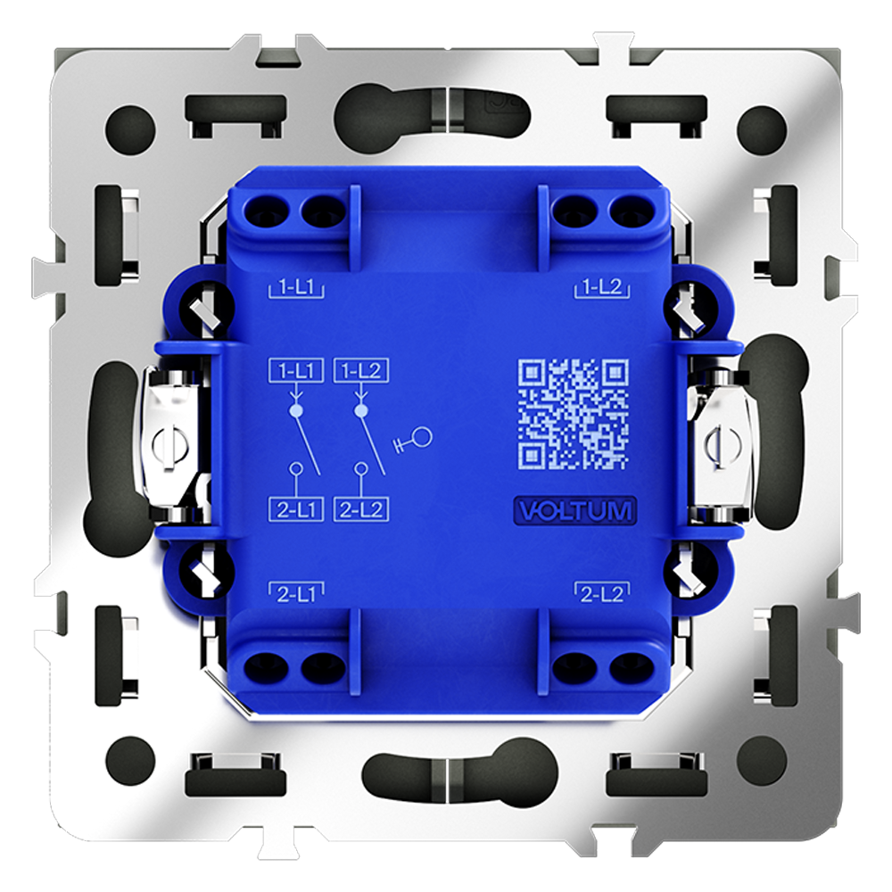 картинка Выключатель встраиваемый VOLTUM S70 двухклавишный 10А, (титан) VLS020106 от магазина pro-decor.kz
