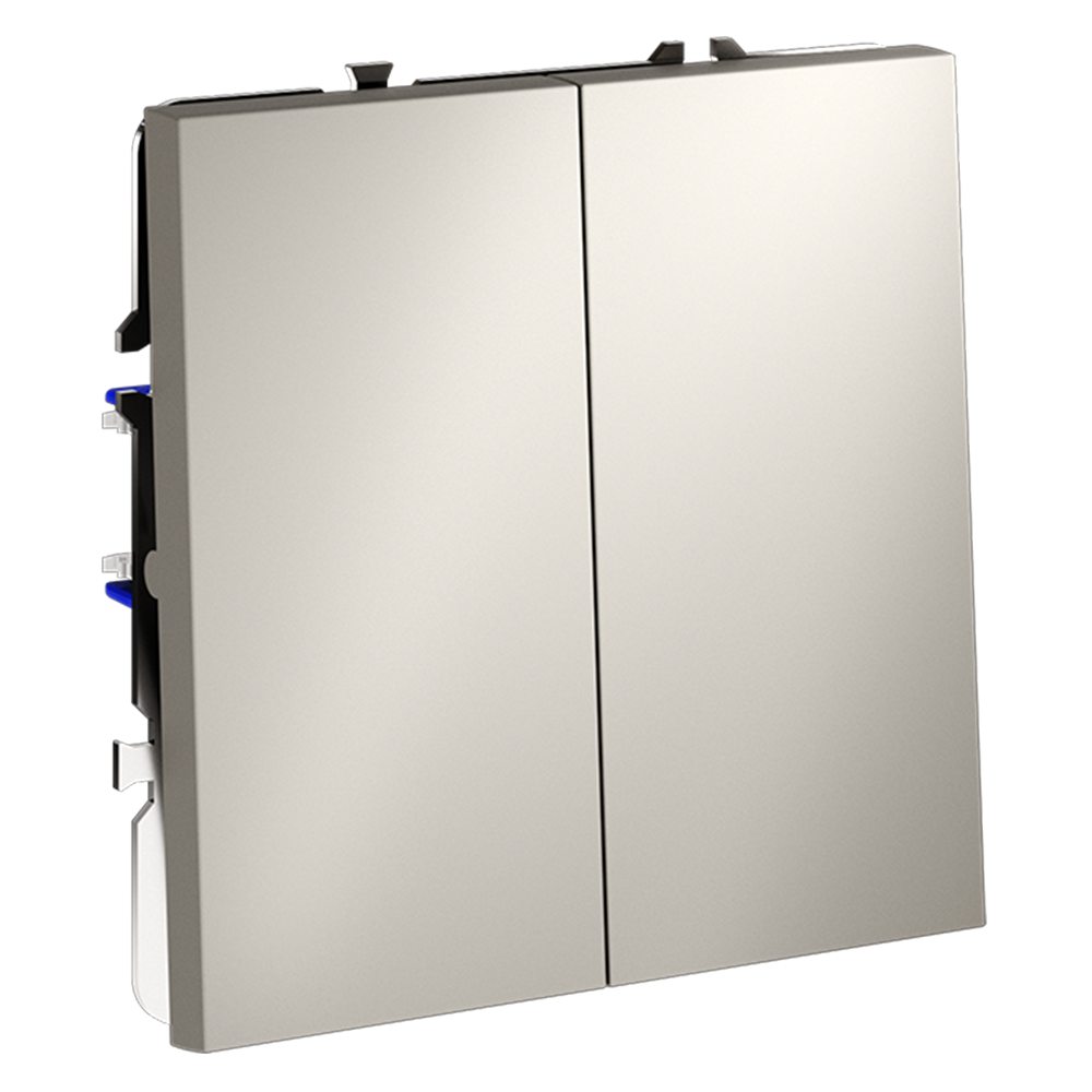 картинка Проходной переключатель встраиваемый VOLTUM S70 двухклавишный 10А, (кашемир) VLS020303 от магазина pro-decor.kz