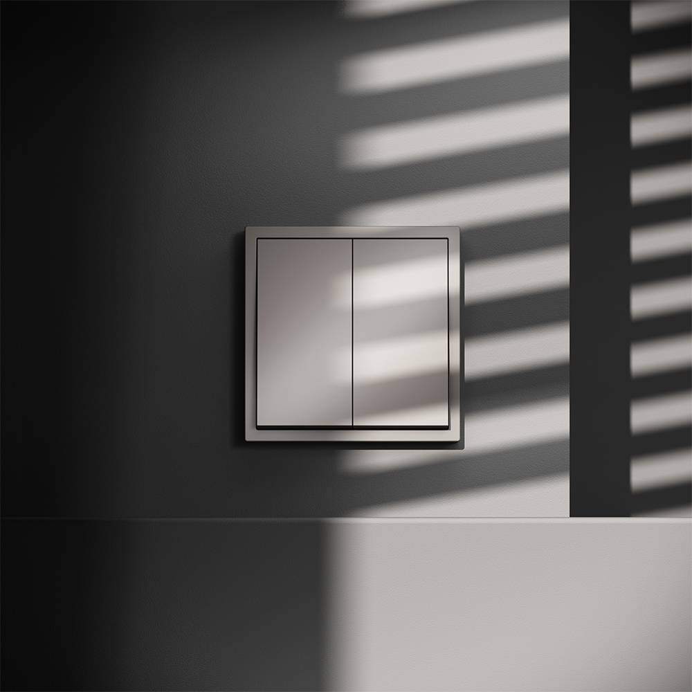 картинка Выключатель встраиваемый VOLTUM S70 двухклавишный 10А, (кашемир) VLS020103 от магазина pro-decor.kz