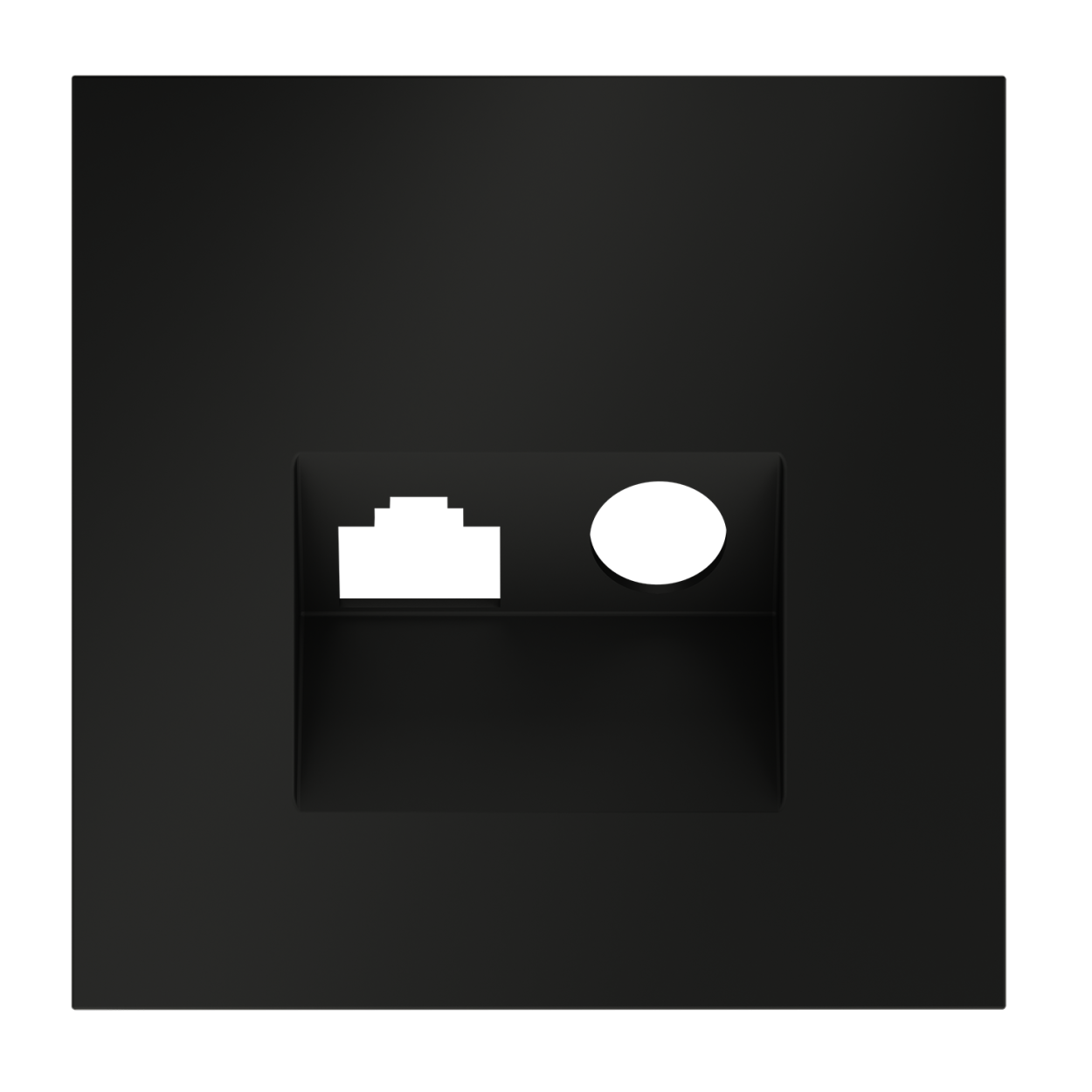 картинка Накладка для розетки TV+RJ45 кат. 6, S70 (черный матовый) от магазина pro-decor.kz