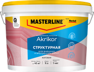 Купить Краска Masterline Akrikor Структурная мат BW 9л Краска Masterline Akrikor Структурная мат BW 9л