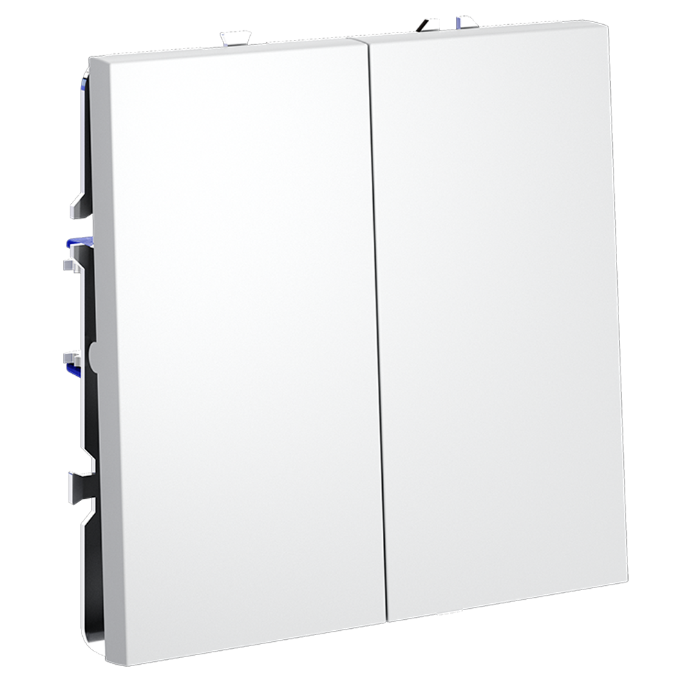 картинка Выключатель встраиваемый VOLTUM S70 двухклавишный 10А, (белый матовый) VLS020102 от магазина pro-decor.kz