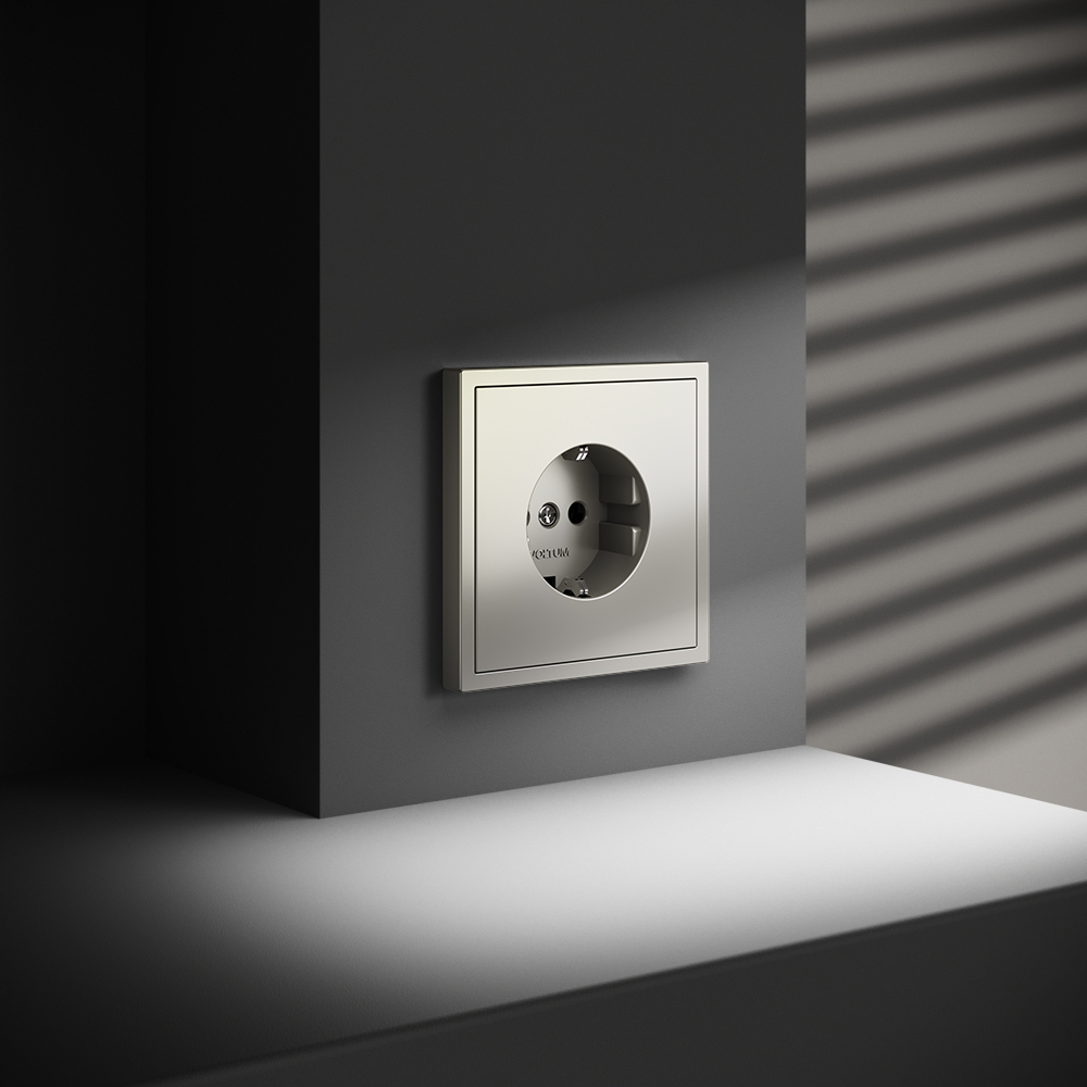картинка Розетка встраиваемая VOLTUM S70 с заземлением 16А, (шелк) VLS040104 от магазина pro-decor.kz