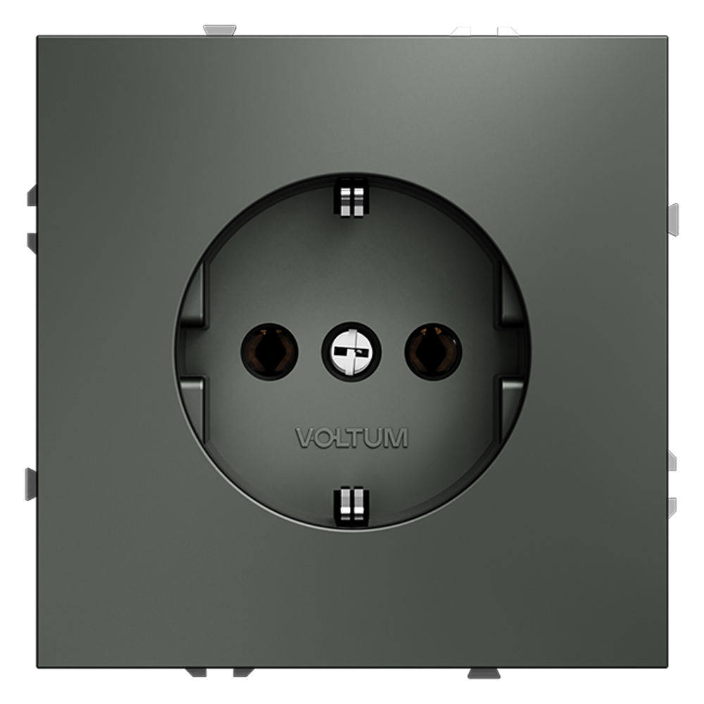 картинка Розетка встраиваемая VOLTUM S70 с заземлением 16А, (титан) VLS040106 от магазина pro-decor.kz