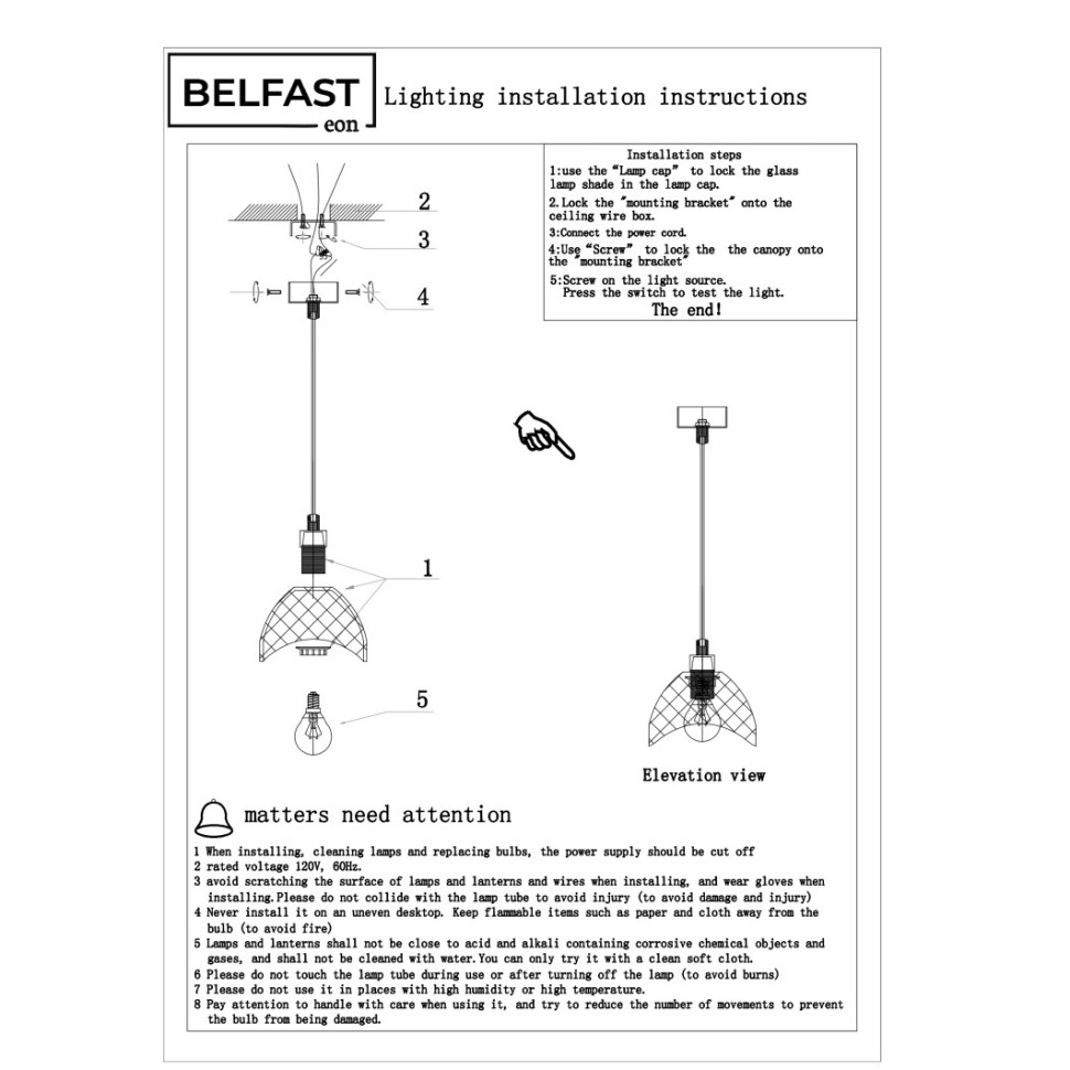 картинка Подвесной светильник Belfast Clifton D33331-1 GL GR  от магазина pro-decor.kz