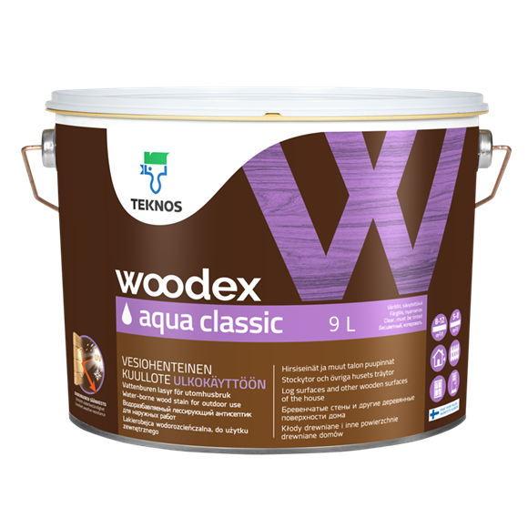 Купить WOODEX AQUA CLASSIC CLEAR лессирующее средство для древесины 9 WOODEX AQUA CLASSIC CLEAR лессирующее средство для древесины 9