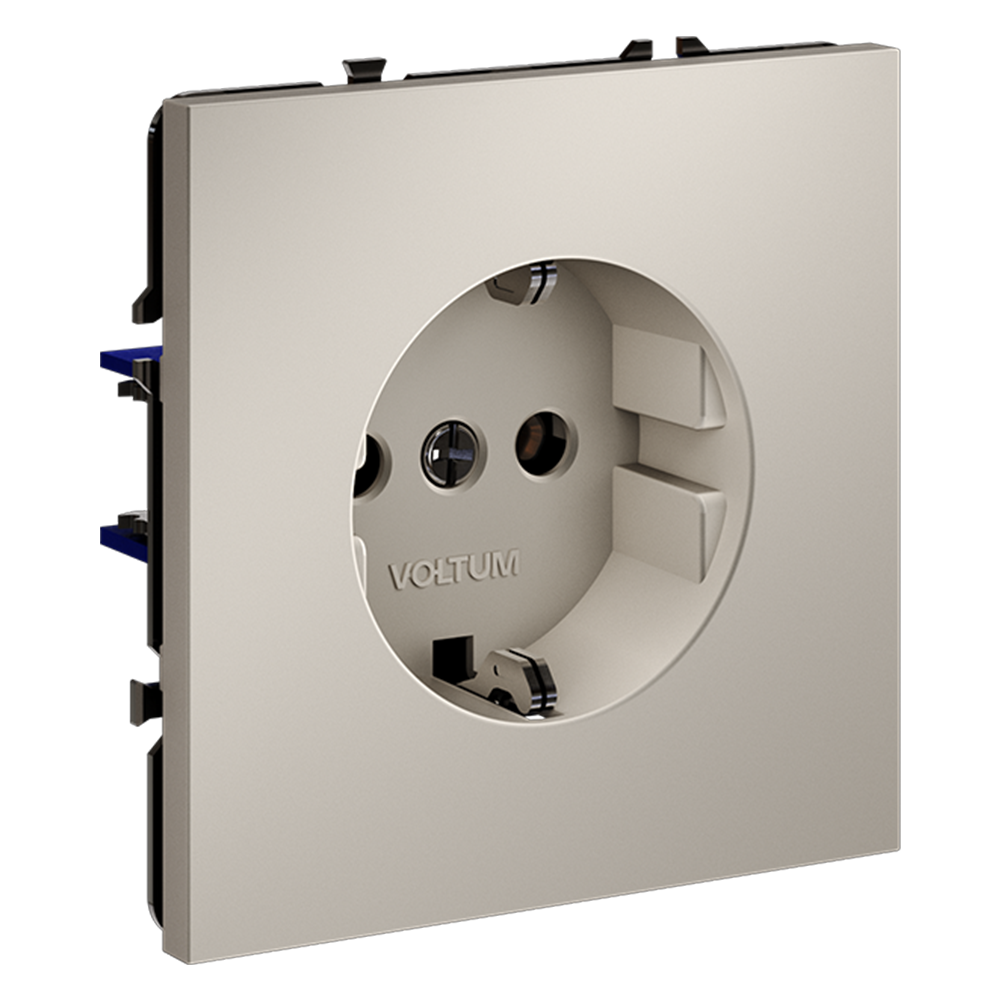 картинка Розетка встраиваемая VOLTUM S70 с заземлением 16А, (кашемир) VLS040103 от магазина pro-decor.kz