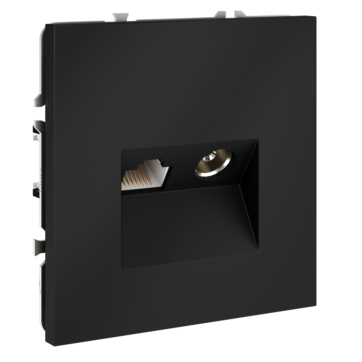 картинка Розетка телевизионная встраиваемая VOLTUM S70 TV+RJ45 кат. 6, (графит) от магазина pro-decor.kz