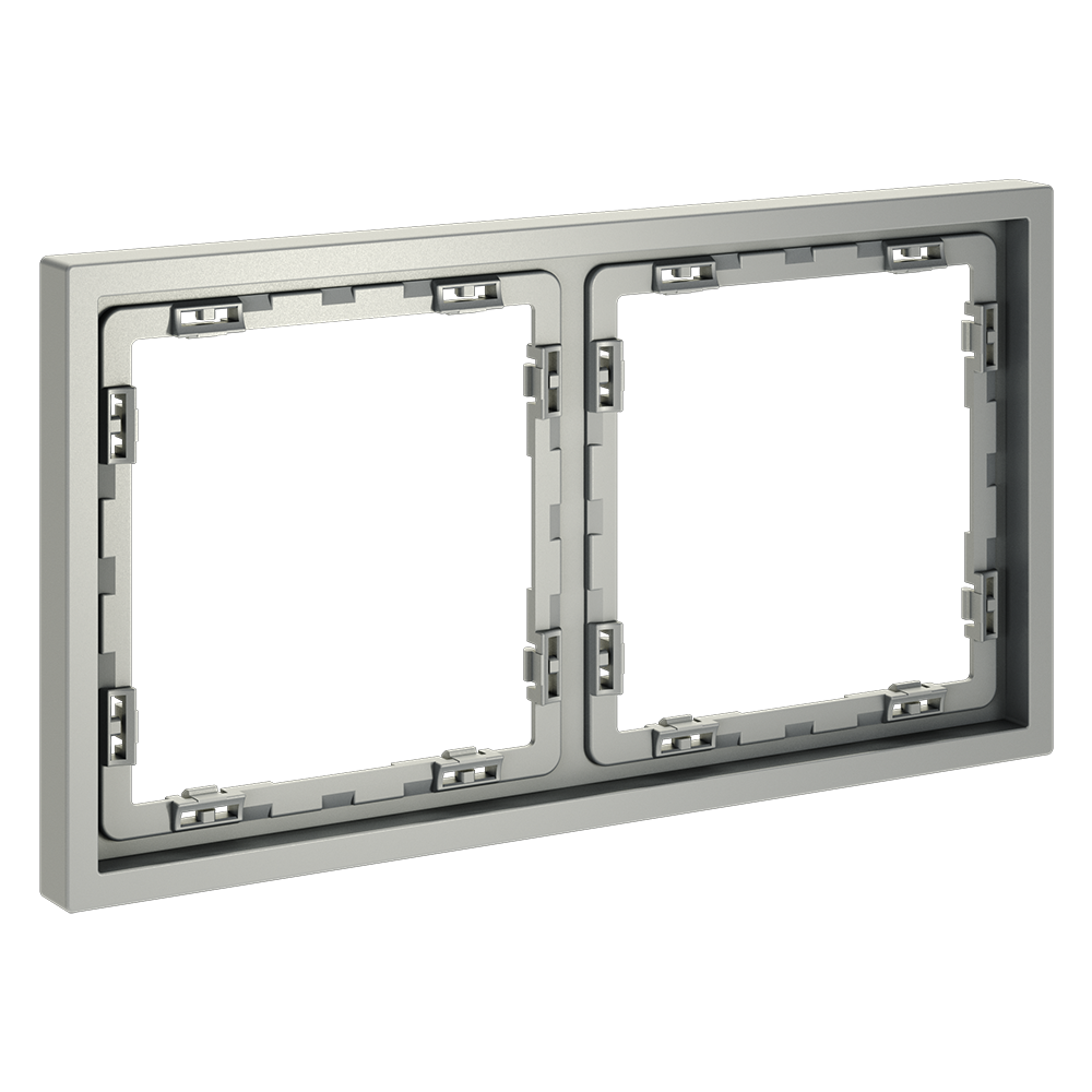 картинка Рамка пластиковая VOLTUM S70 на 2 поста, (сталь) VLS100205 от магазина pro-decor.kz