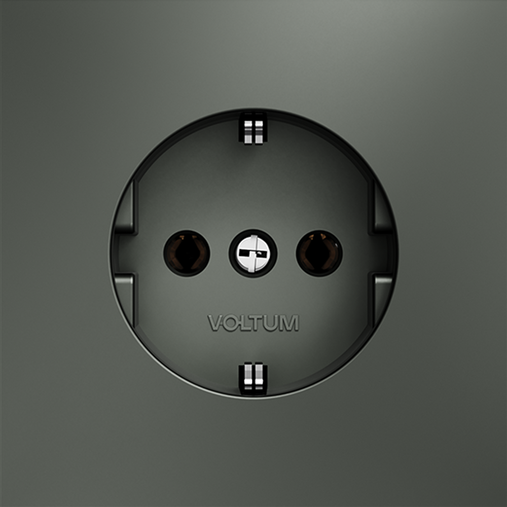 картинка Розетка встраиваемая VOLTUM S70 с заземлением 16А, (титан) VLS040106 от магазина pro-decor.kz