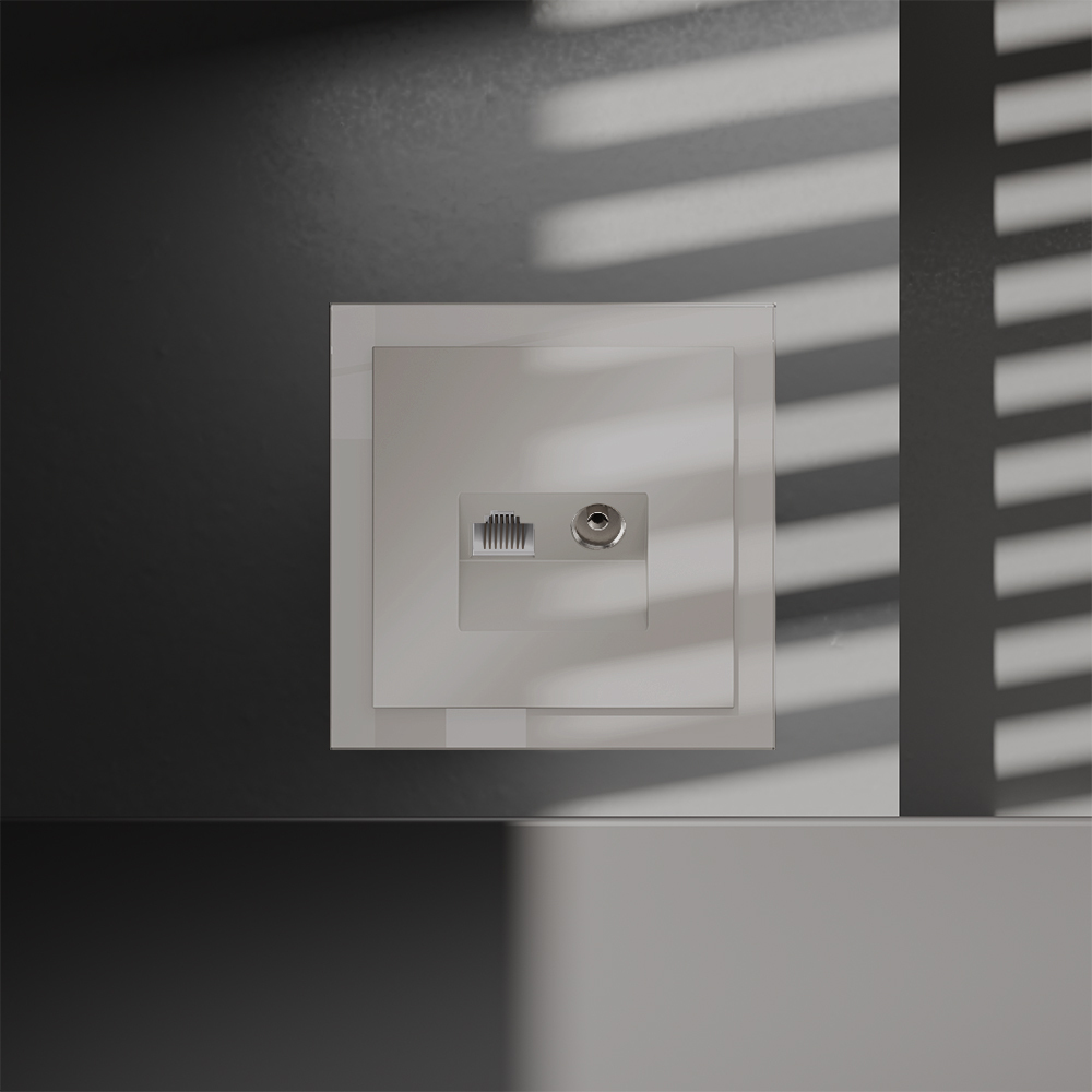 картинка Розетка телевизионная встраиваемая VOLTUM S70 TV+RJ45 кат. 6, (кашемир) от магазина pro-decor.kz